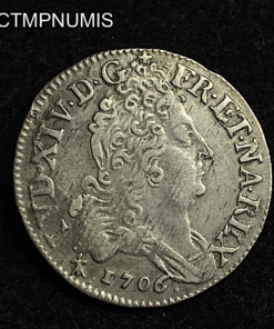 ,MONNAIE,LOUIS,XIV,10,SOLS,4,COURONNE,1706,AA,METZ,