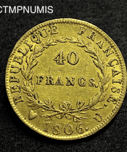 ,MONNAIE,40,FRANCS,OR,NAPOLEON,1806,U,TURIN,