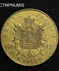 ,MONNAIE,100,FRANCS,OR,NAPOLEON,1868,