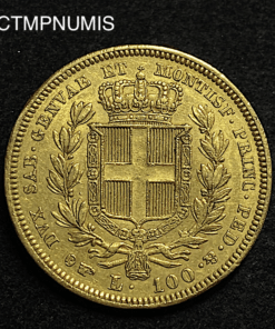 ,MONNAIE,ITALIE,100,LIRE,OR,1835,TURIN,