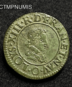 ,MONNAIE,DOUBLE,TOURNOIS,LOUIS,XIII,1625,O,RIOM,