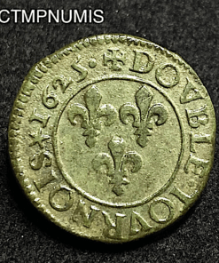 ,MONNAIE,DOUBLE,TOURNOIS,LOUIS,XIII,1625,O,RIOM,