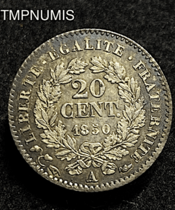 MONNAIE FRANCAISE   20 CENTIMES  ARGENT    CERES   II° REPUBLIQUE   1850 A  PARIS   SPL