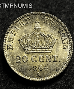 ,MONNAIE,20,CENTIMES,NAPOLEON,1864,