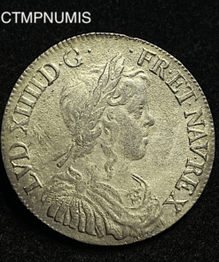 ,MONNAIE,LOUIS,XIV,1/2,ECU,ARGENT,MECHE,1651,B,ROUEN,