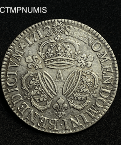 ,MONNAIE,LOUIS,XIV,ECU,AUX,3,COURONNES,1712,A,PARIS,