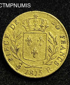 ,MONNAIE,20,FRANCS,OR,LOUIS,XVIII,1815,R,LONDRES,
