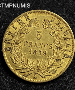 ,MONNAIE,5,FRANCS,OR,NAPOLEON,1859,