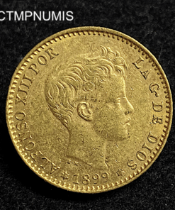 ,MONNAIE,ESPAGNE,20,PESETAS,OR,ALPONSE,1899,