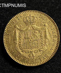 ,MONNAIE,ESPAGNE,20,PESETAS,OR,ALPONSE,1899,
