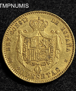 ,MONNAIE,ESPAGNE,20,PESETAS,OR,ALPHONSE,1890,