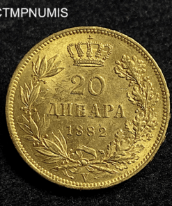 ,MONNAIE,SERBIE,20,DINARA,OR,1882,