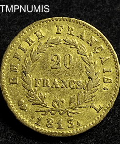 ,MONNAIE,20,FRANCS,OR,NAPOLEON,1813,L,BAYONNE,