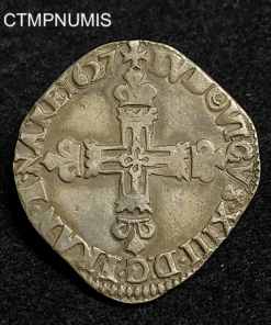 ,MONNAIE,LOUIS,XIII,1/4,ECU,ARGENT,1627,L,BAYONNE,