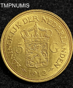 ,MONNAIE,PAYS,BAS,5,GULDEN,OR,1912,