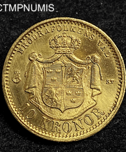 ,MONNAIE,SUEDE,10,KRONOR,OSCAR,1873,