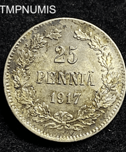 ,MONNAIE,FINLANDE,25,PENNIA,ARGENT,1917,