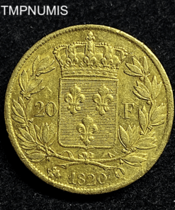 ,MONNAIE,20,FRANCS,OR,LOUIS,XVIII,1820,Q,PERPIGNAN,