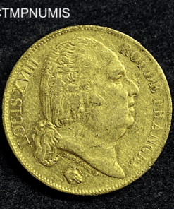 ,MONNAIE,20,FRANCS,OR,LOUIS,XVIII,1820,Q,PERPIGNAN,