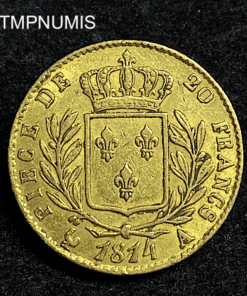 ,MONNAIE,20,FRANCS,OR,LOUIS,XVIII,1814,