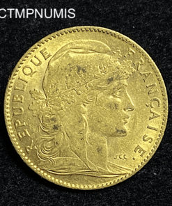 ,MONNAIE,10,FRANCS,OR,COQ,1901,
