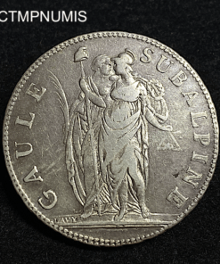 ,MONNAIE,ITALIE,5,FRANCS,GAULE,SUBALPINE,AN,10,