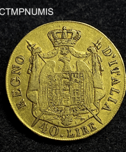 ,MONNAIE,ITALIE,40,LIRE,OR,NAPOLEON,1808,M,MILAN,