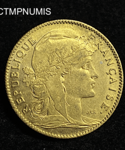 ,MONNAIE,10,FRANCS,OR,COQ,1907,