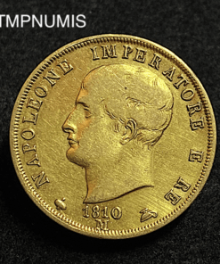 ,MONNAIE,ITALIE,40,LIRE,OR,NAPOLEON,1810,M,MILAN,
