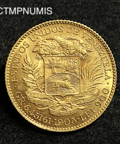 ,MONNAIE,20,BOLIVAR,OR 1905,VENEZUELA,