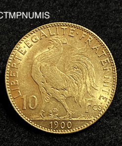 ,MONNAIE,10,FRANCS,OR,COQ,1900,