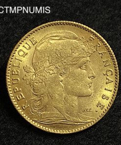 ,MONNAIE,10,FRANCS,OR,COQ,1905,