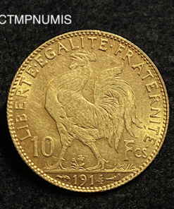 ,MONNAIE,10,FRANCS,OR,COQ,1914,