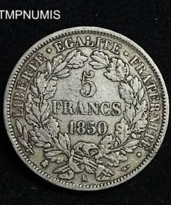 ,MONNAIE,5,FRANCS,ARGENT,CERES,1850,K,BORDEAUX,