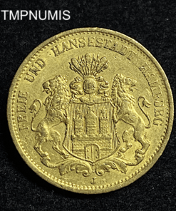 ,MONNAIE,ALLEMAGNE,HAMBOURG,20,MARK,OR,1883,