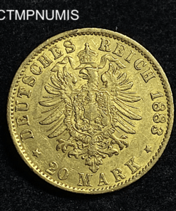 ,MONNAIE,ALLEMAGNE,HAMBOURG,20,MARK,OR,1883,