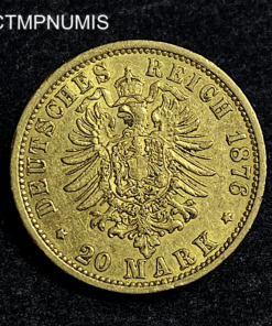 ,MONNAIE,HAMBOURG,20,MARK,OR,1876,