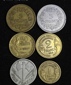 ,MONNAIE,FRANCAISE,LOT,DE,6,MONNAIES,RARE,