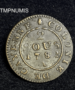 ,MONNAIE,LOUIS,XVI,2,SOUS,1782,CAYENNE,GUYANE,