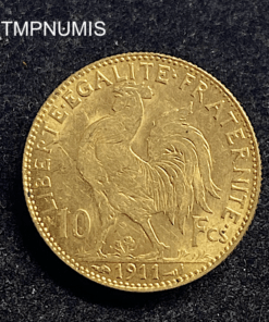 ,MONNAIE,10,FRANCS,OR,COQ,1911,
