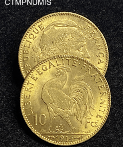,MONNAIE,10,FRANCS,OR,COQ,1914,