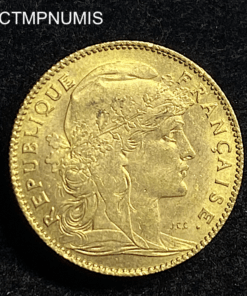 ,MONNAIE,10,FRANCS,OR,COQ,1910,