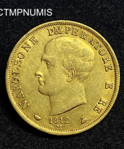 ,MONNAIE,ITALIE,40,LIRE,OR,NAPOLEON,1812,M,MILAN,