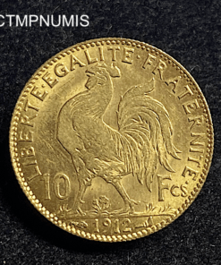 ,MONNAIE,10,FRANCS,OR,COQ,1912,