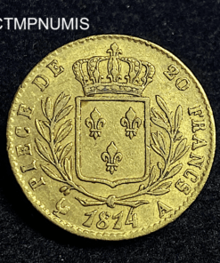 ,MONNAIE,20,FRANCS,OR,LOUIS,XVIII,1814,