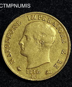 ,MONNAIE,ITALIE,40,LIRE,OR,1812,AGUZZI,