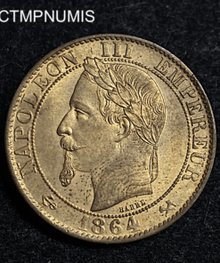 ,MONNAIE,5,CENTIMES,NAPOLEON,1864,K,BORDEAUX,