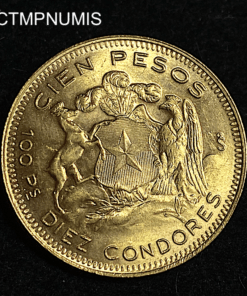 ,MONNAIE,CHILI,100,PESOS,OR,1959,