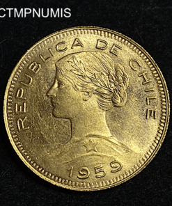 ,MONNAIE,CHILI,100,PESOS,OR,1959,
