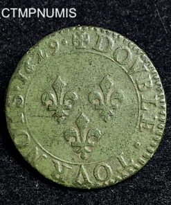 ,MONNAIE,LOUIS,XIII,DOUBLE,TOURNOIS,1629,
